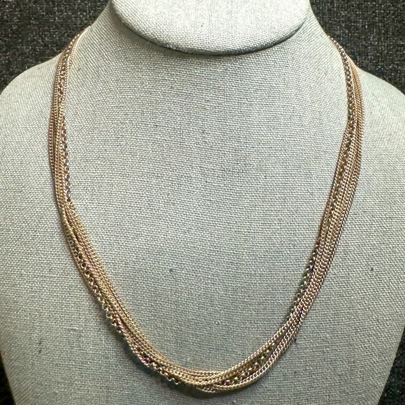 925 Italy Silver Multi Strand Necklace - Picture 1 of 7